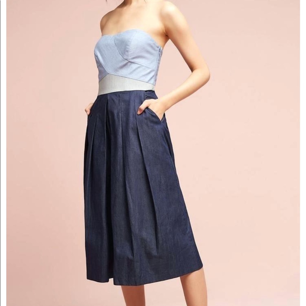 NWT Anthropologie Elevenses denim romper